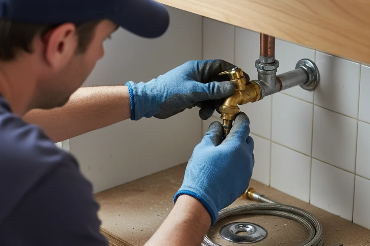 Shutoff valve and fitting work during Emergency Plumbing in Trenton